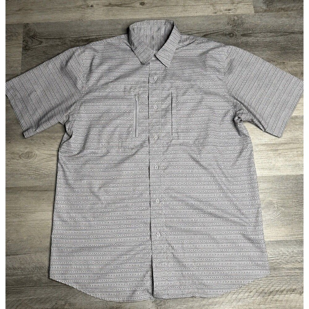 Ariat AriatTEK Shirt Mens VentTEK Aztec Short Sleeve Gray Casual Sz M
